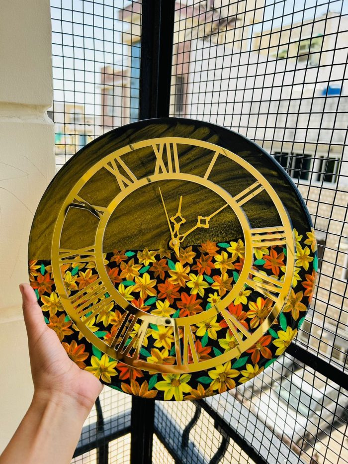 Each Vrihyara Resin Wall Clock is meticulously handcrafted by skilled artisans. The resin material allows for endless creative possibilities, resulting in a clock that is truly one-of-a-kind.